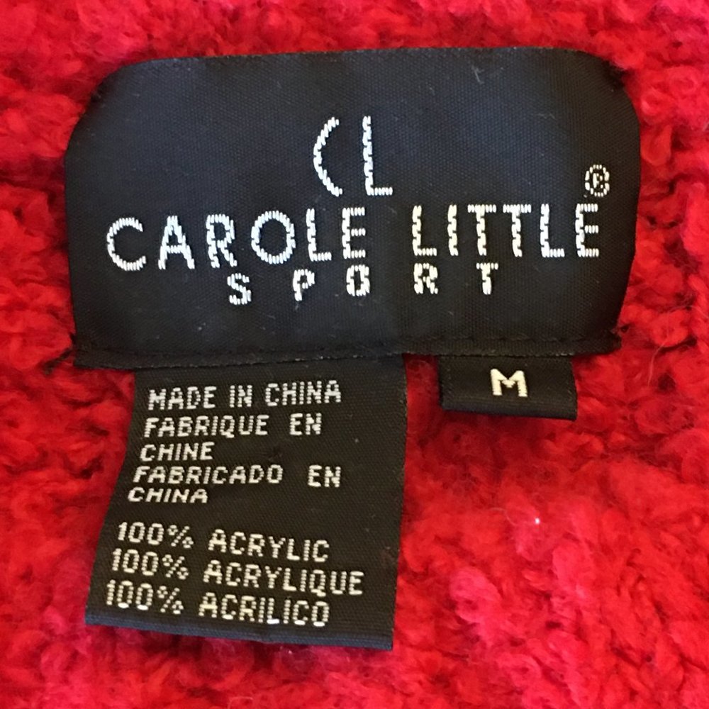 CAROLE LITTLE SPORT Vintage 90's Red Cozy Crew Neck Sweater - Picture 7 of 8